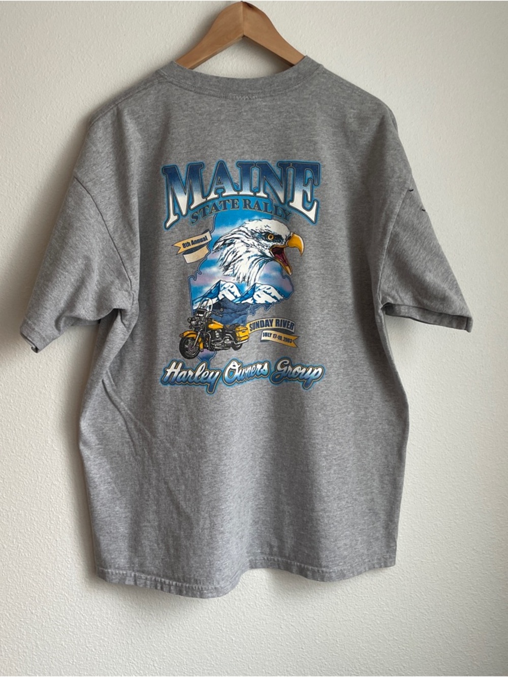 Harley Davidson 2003 Maine State Rally Eagle Graphic Tee size XL